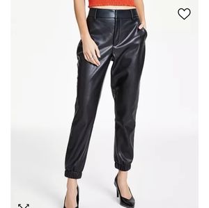 faux leather jogger pants